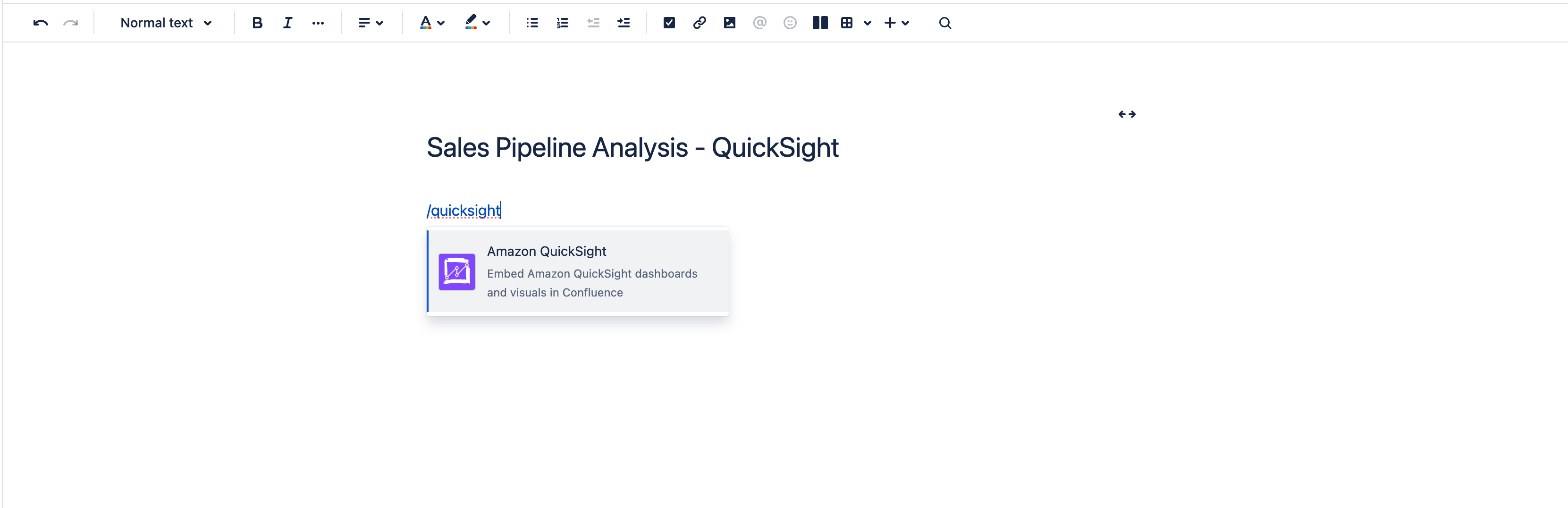 Inserting Amazon QuickSight Macro