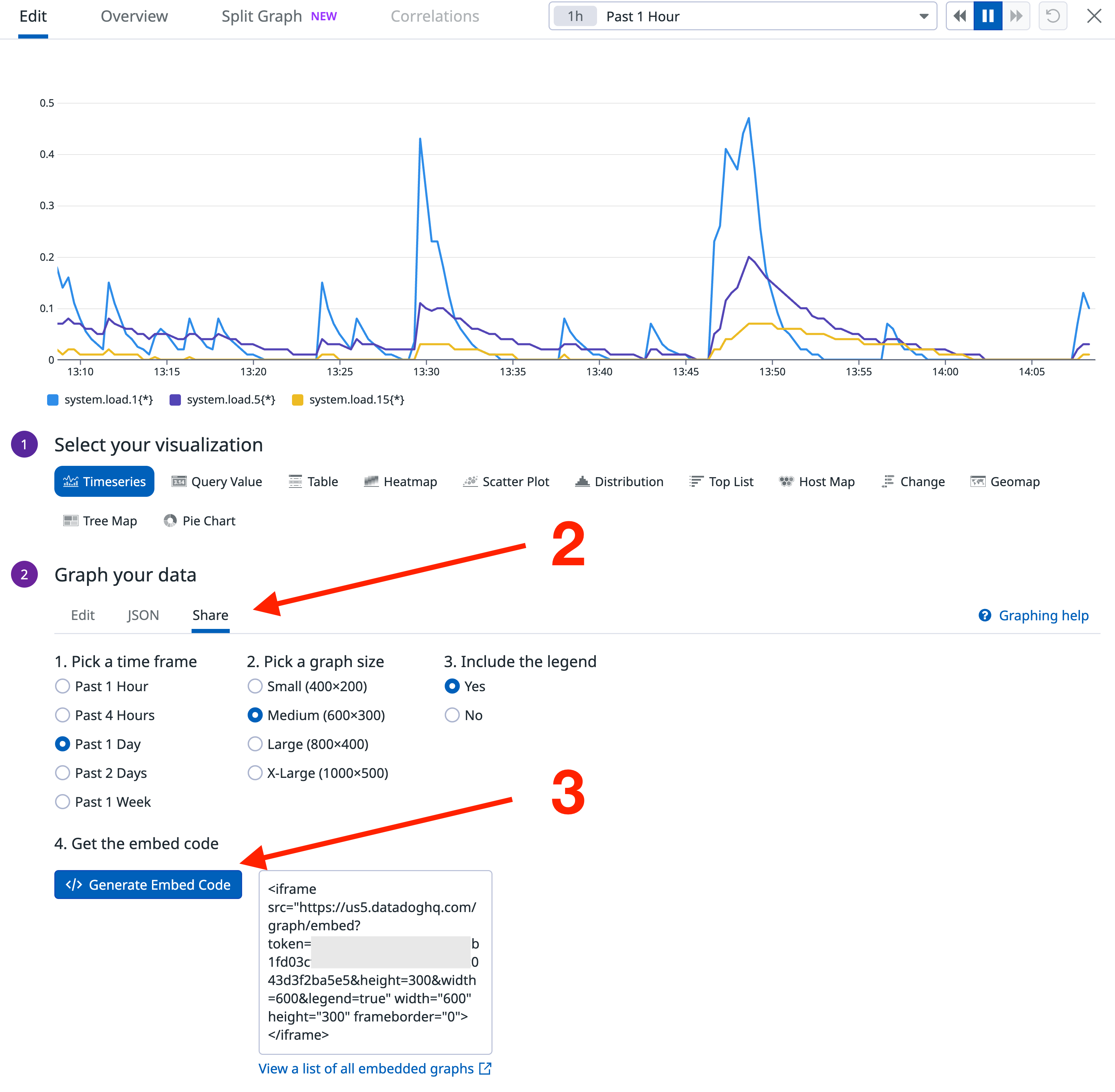 Share Datadog graph and generate embed code